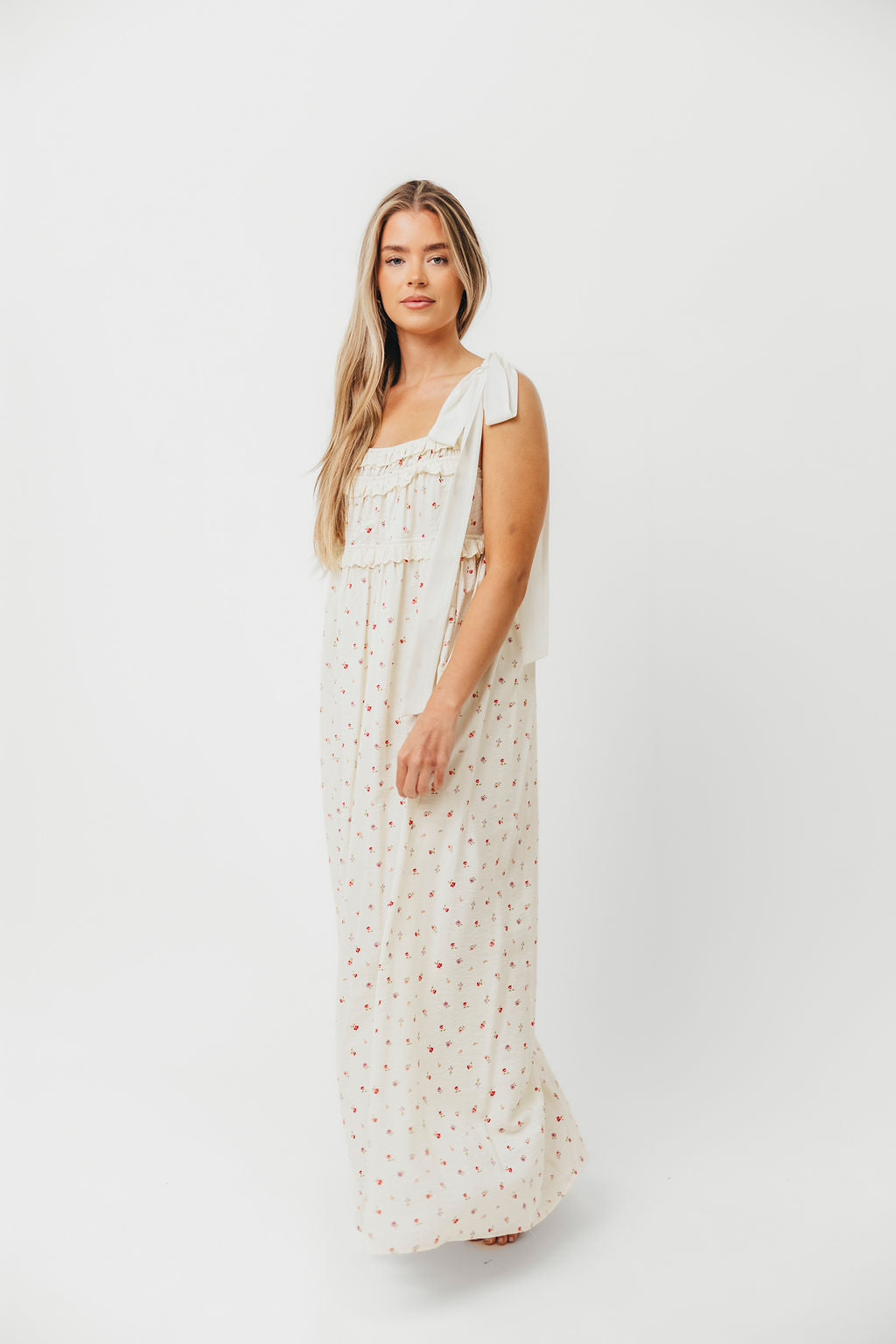 Ellery Tank Maxi Dress with Bow Straps in Primrose - Bump Friendly - Image 6