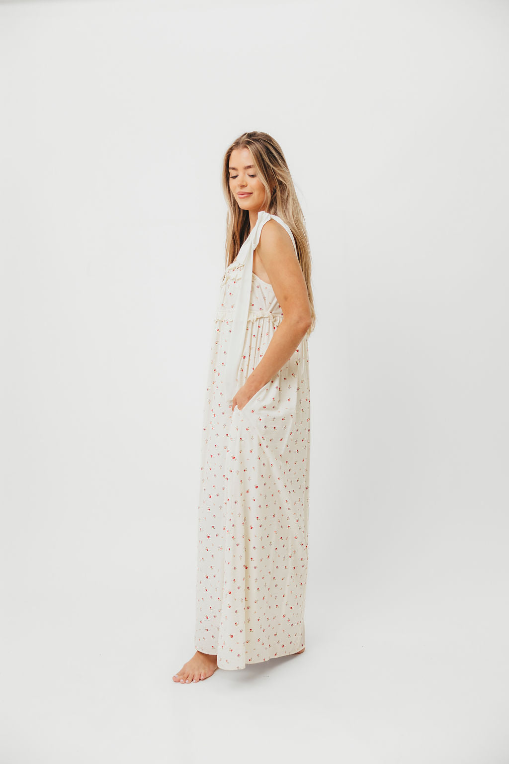 Ellery Tank Maxi Dress with Bow Straps in Primrose - Bump Friendly - Image 7