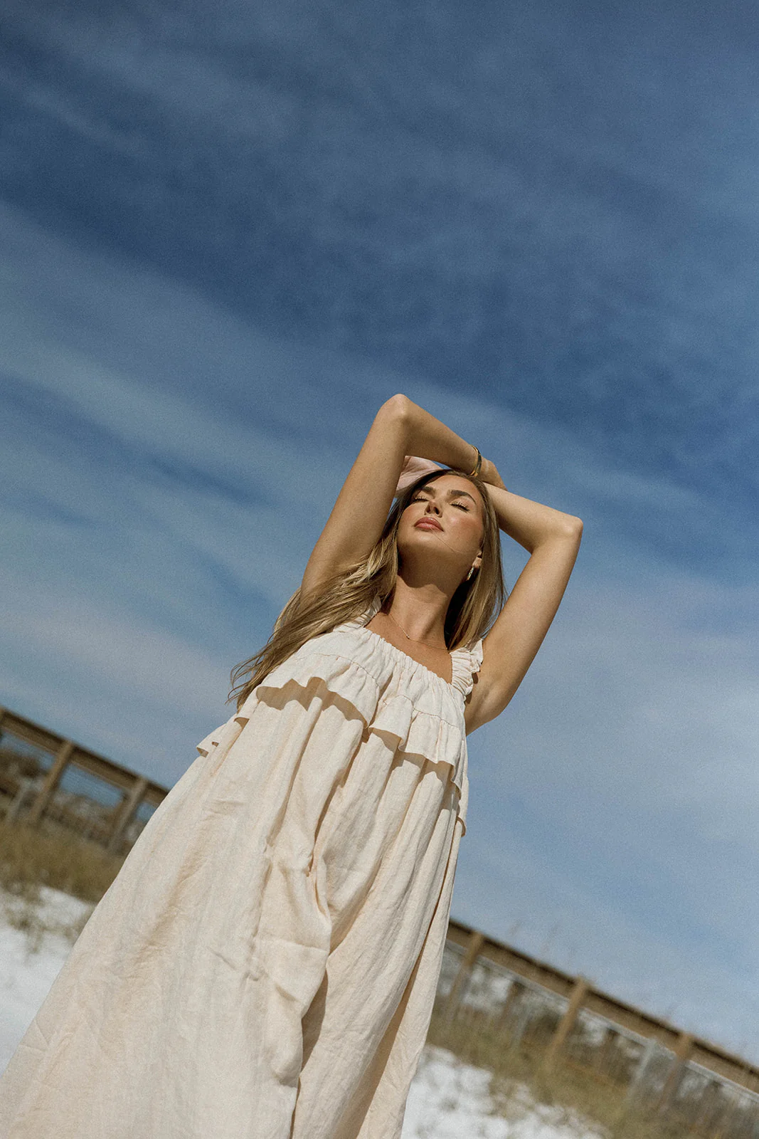 Lelah 100% Linen Maxi Dress in Natural - Bump Friendly - Image 21
