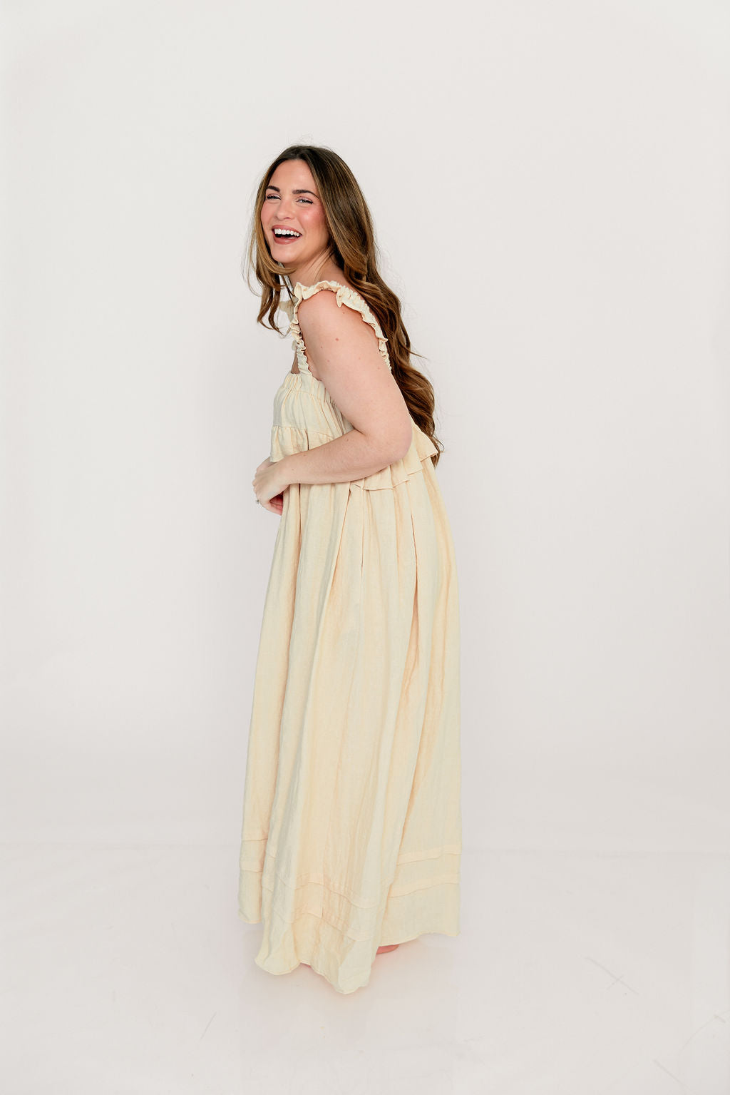 Lelah 100% Linen Maxi Dress in Natural - Bump Friendly - Image 33