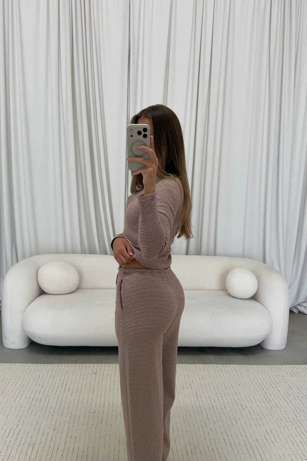 Leo Striped Lounge Set in Brown - Image 8