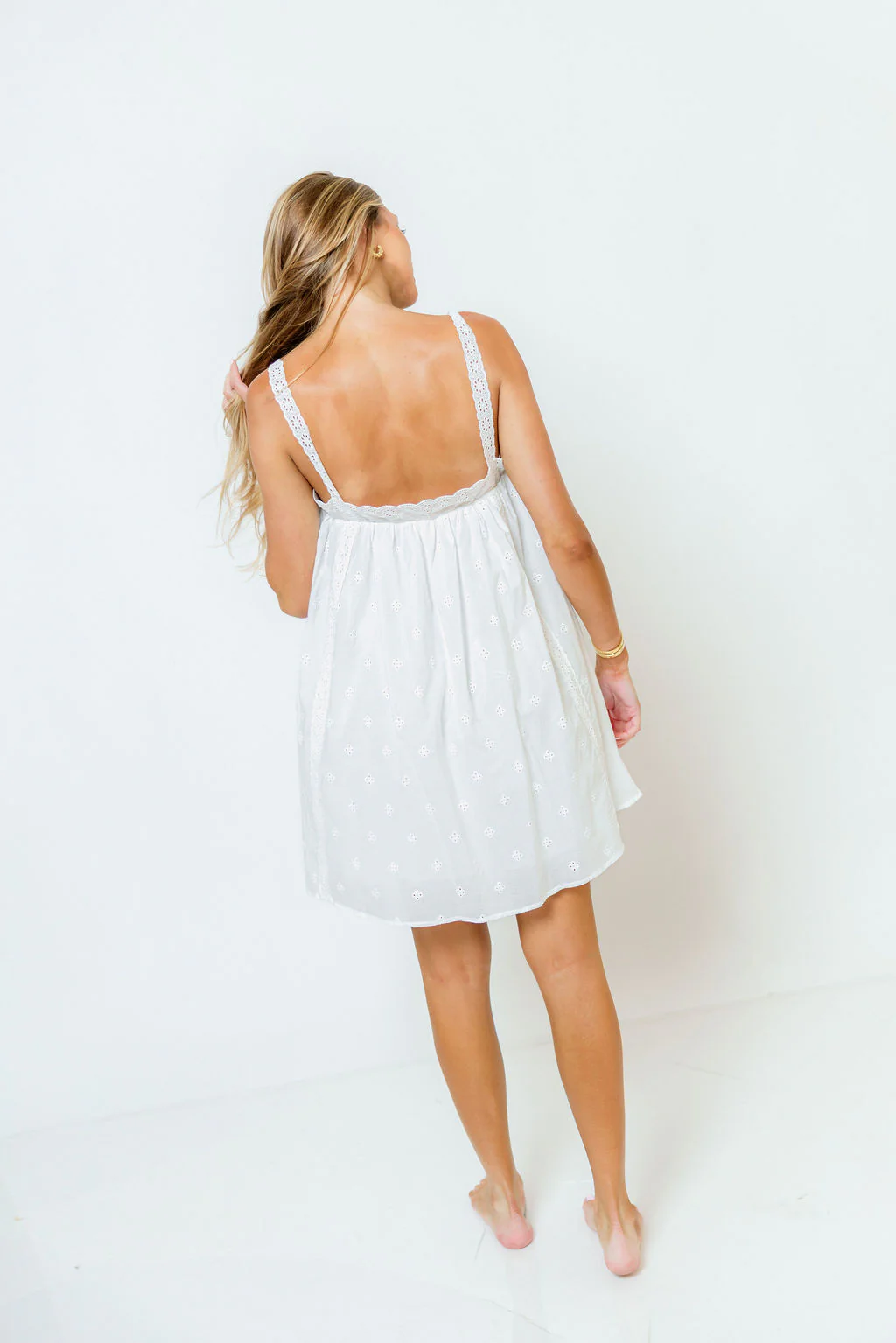 Lexi Mini Dress in Off-White - Image 7