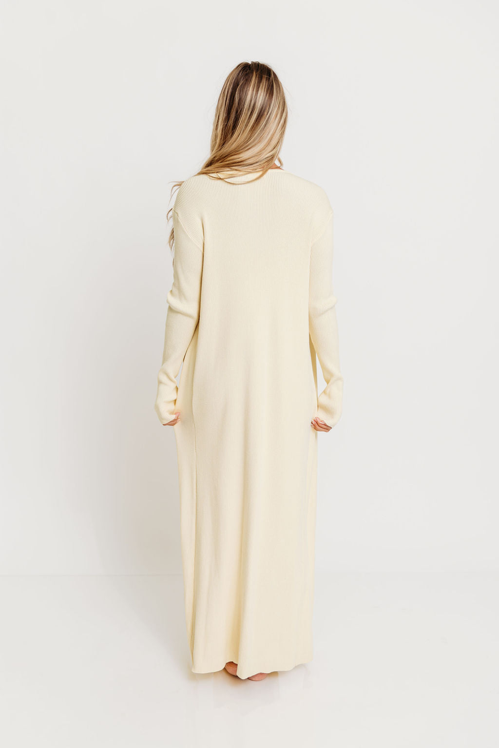 Lina Two Piece Dress Set in Butter Yellow - Bump Friendly - Image 10