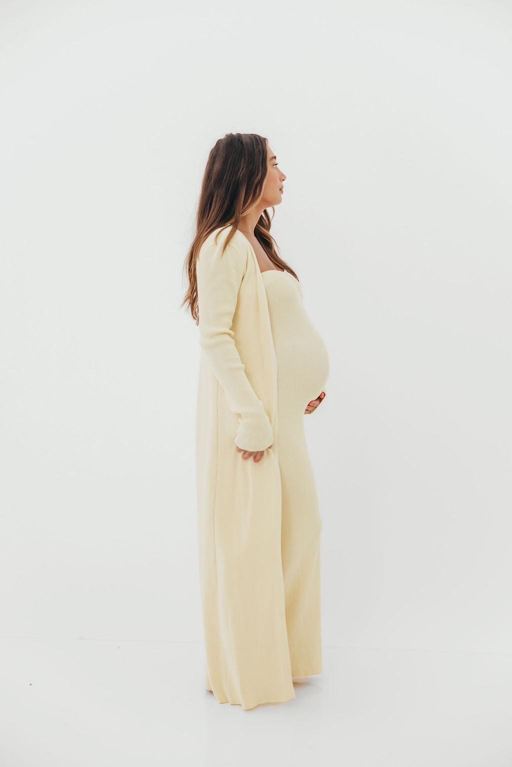 Lina Two Piece Dress Set in Butter Yellow - Bump Friendly - Image 18
