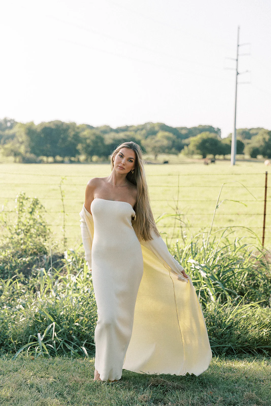 Lina Two Piece Dress Set in Butter Yellow - Bump Friendly - Image 6