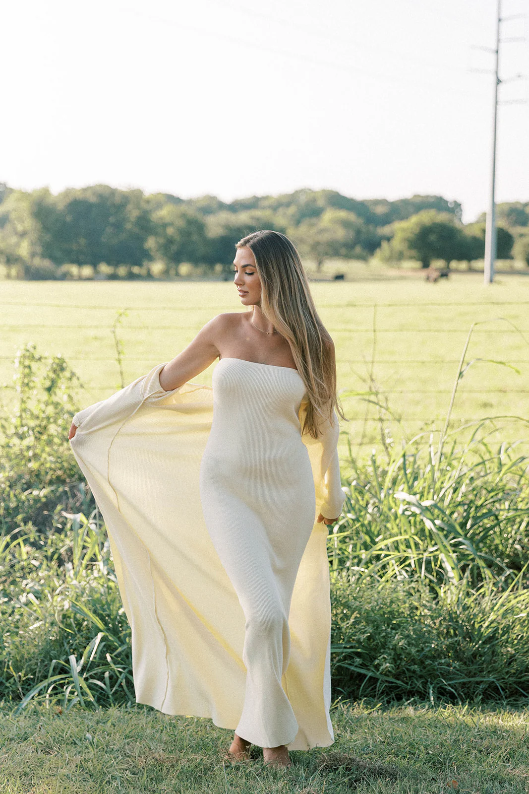 Lina Two Piece Dress Set in Butter Yellow - Bump Friendly - Image 7