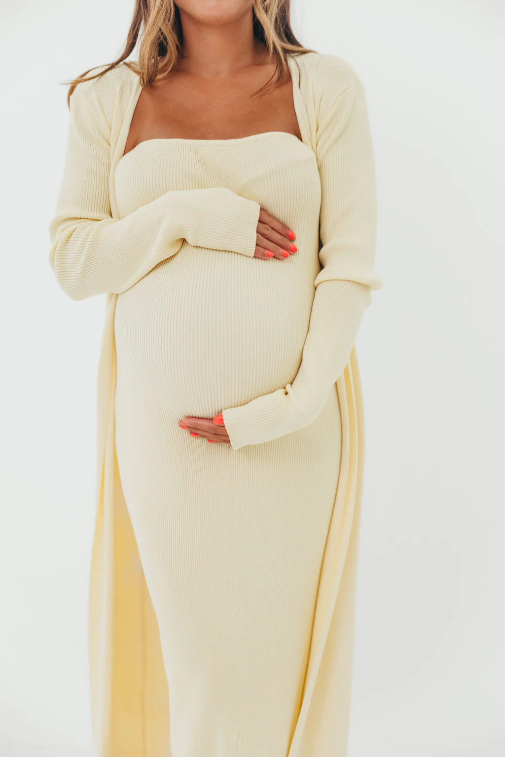 Lina Two Piece Dress Set in Butter Yellow - Bump Friendly - Image 8