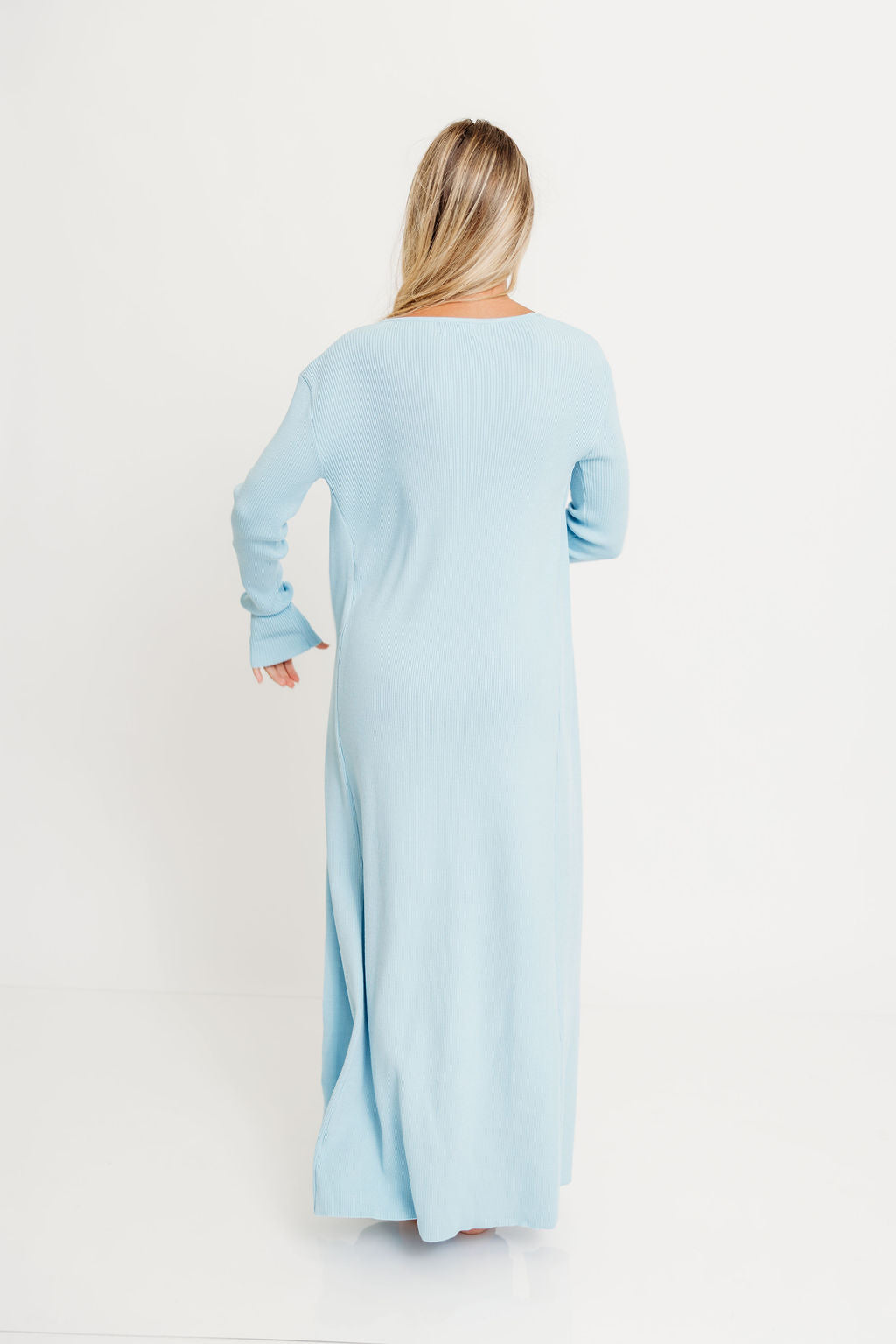 Lina Two Piece Dress Set in Dusty Blue - Bump Friendly - Image 9