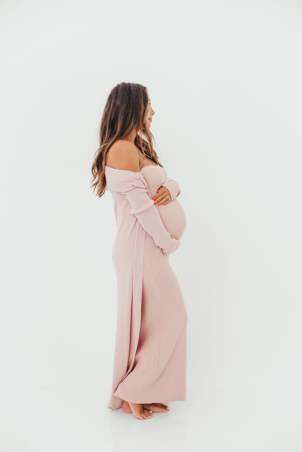 Lina Two Piece Dress Set in Dusty Blush - Bump Friendly - Image 17