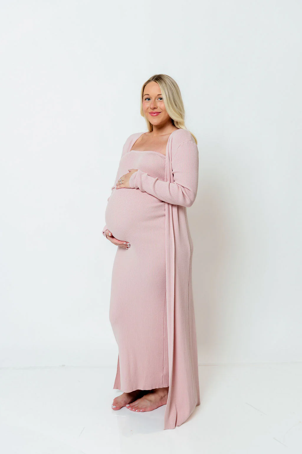 Lina Two Piece Dress Set in Dusty Blush - Bump Friendly - Image 22