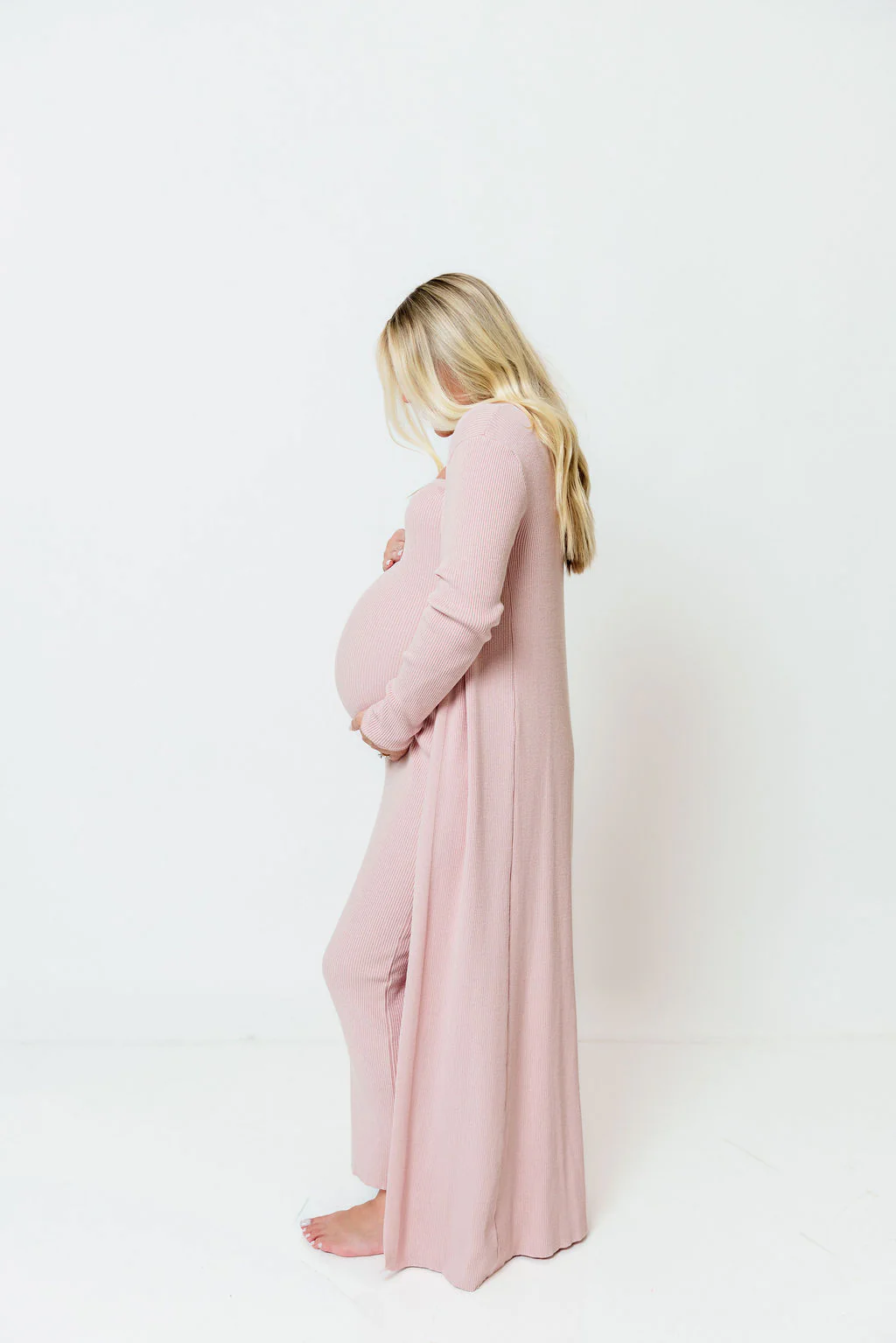 Lina Two Piece Dress Set in Dusty Blush - Bump Friendly - Image 26