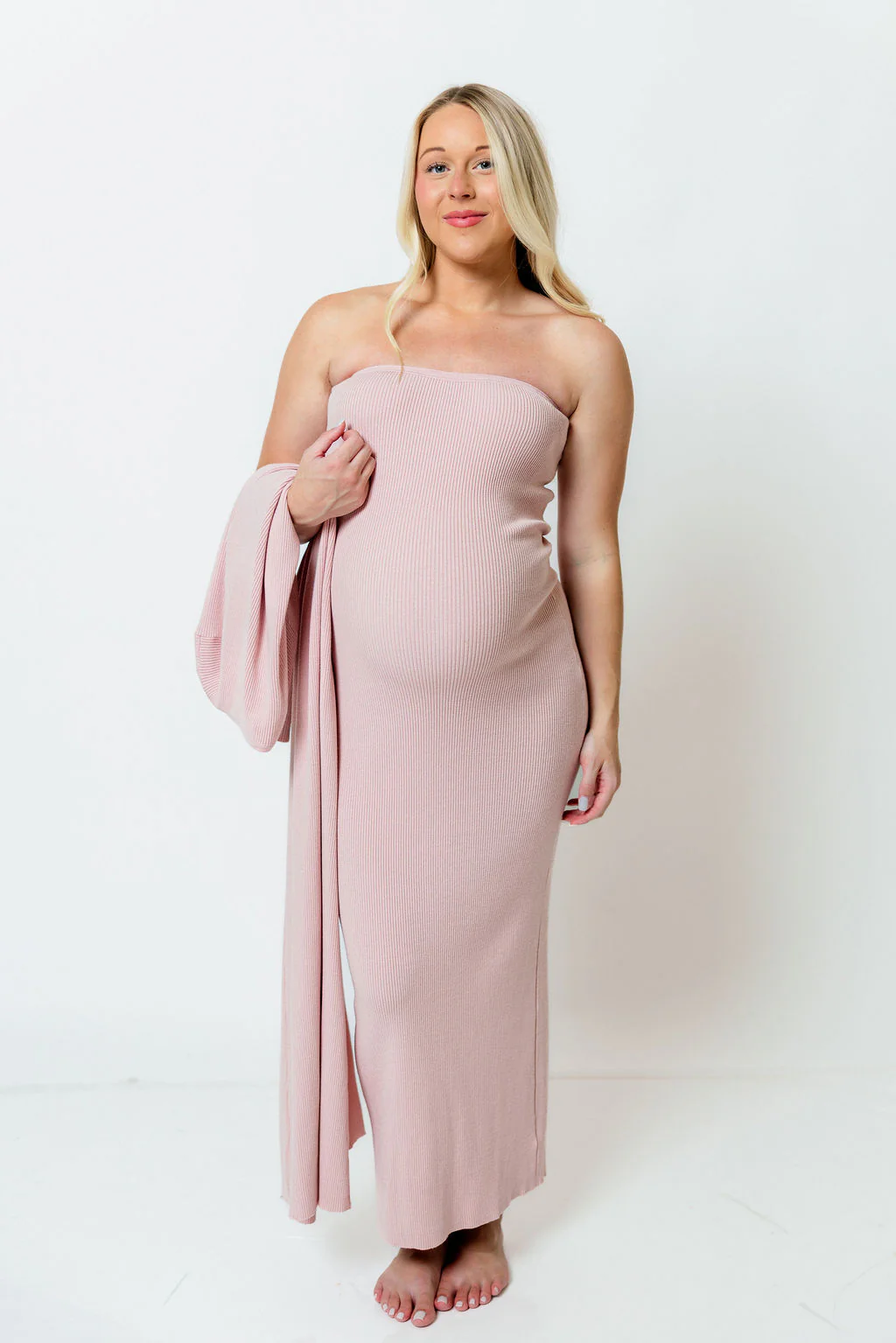 Lina Two Piece Dress Set in Dusty Blush - Bump Friendly - Image 28