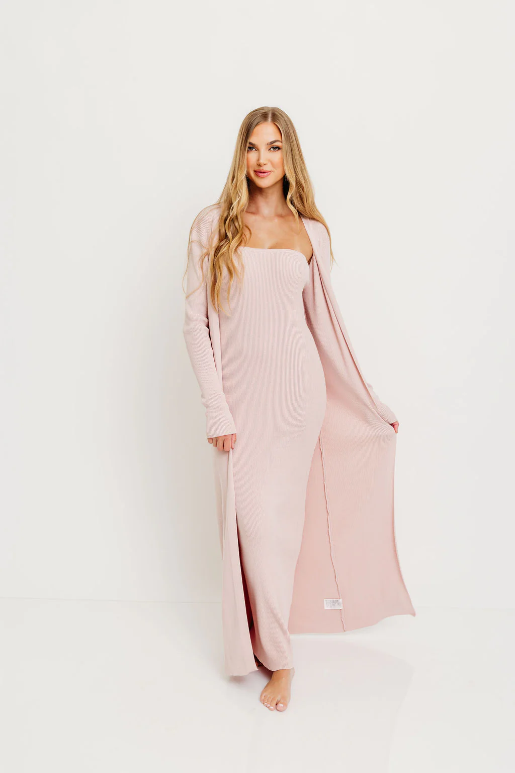 Lina Two Piece Dress Set in Dusty Blush - Bump Friendly - Image 8