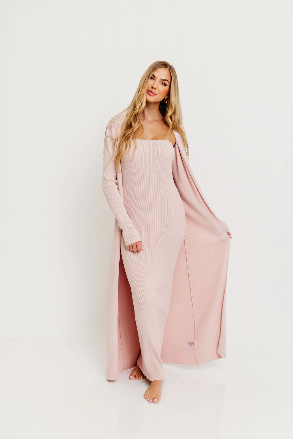 Lina Two Piece Dress Set in Dusty Blush - Bump Friendly - Image 9