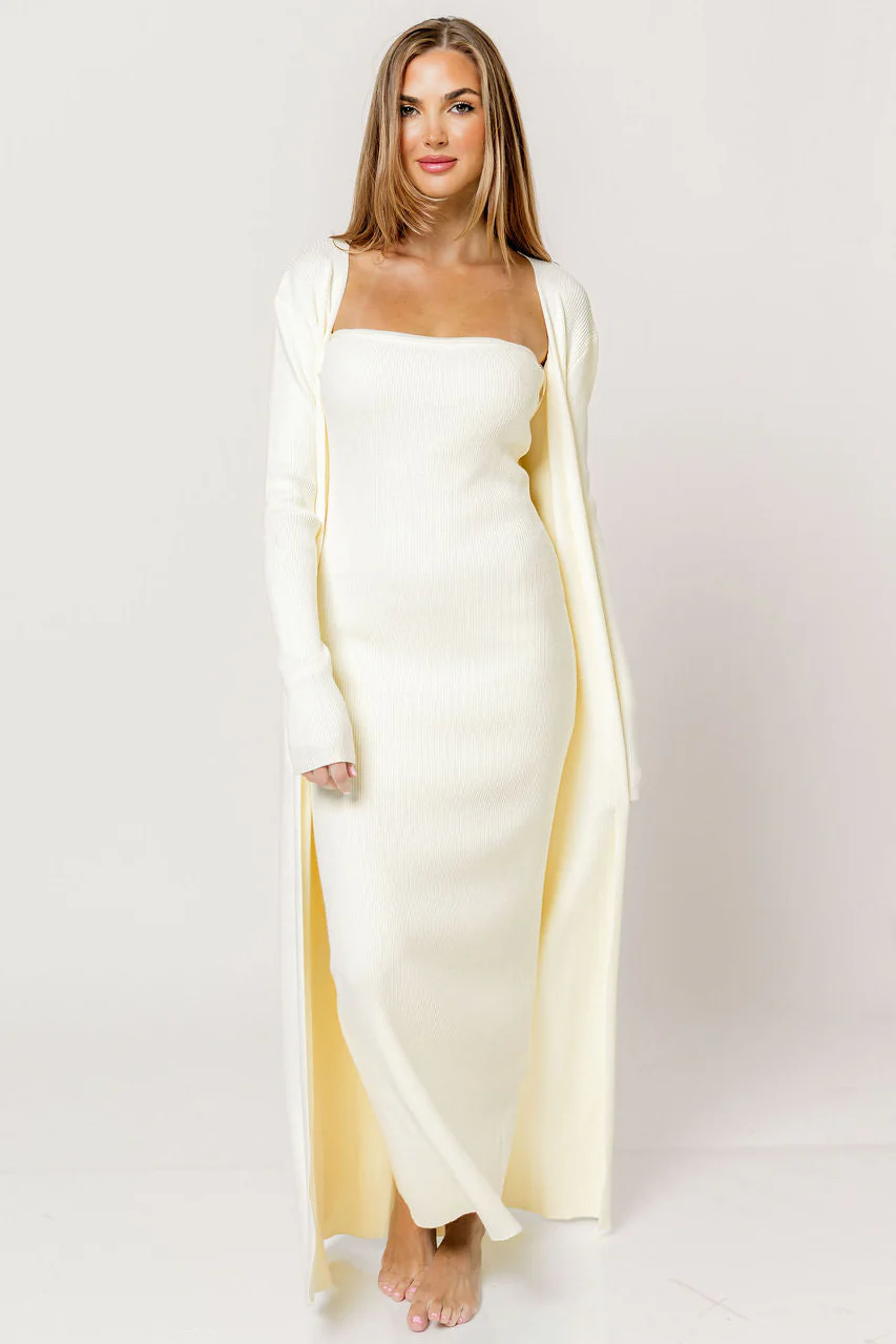 Lina Two Piece Dress Set in Ivory - Bump Friendly