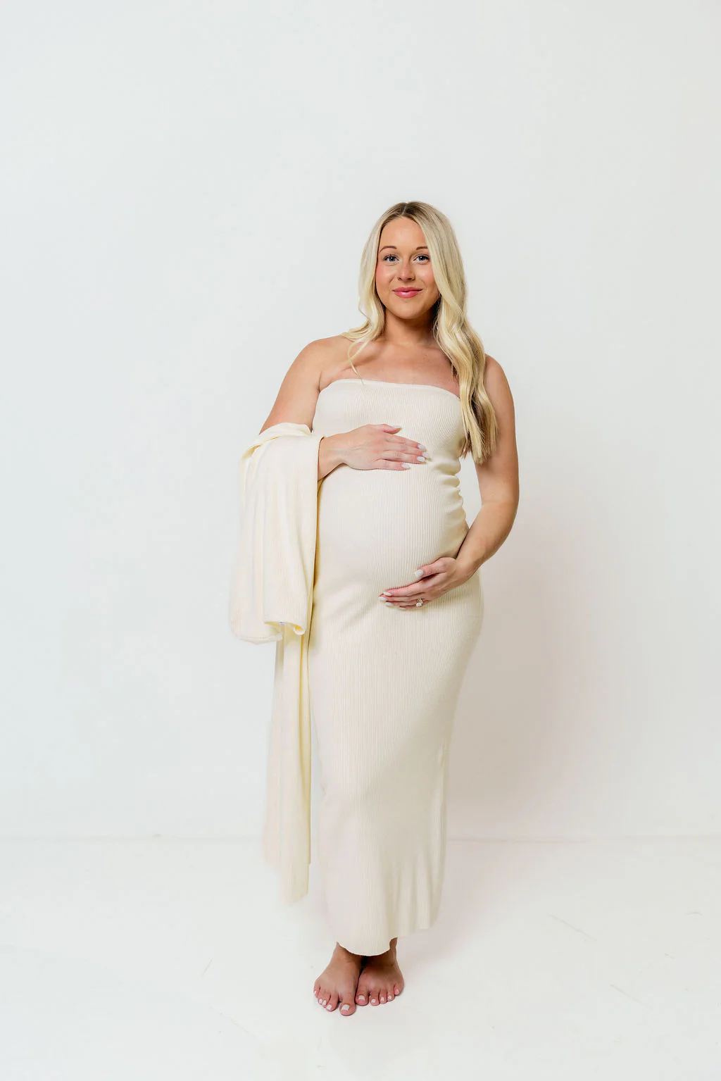 Lina Two Piece Dress Set in Ivory - Bump Friendly - Image 17