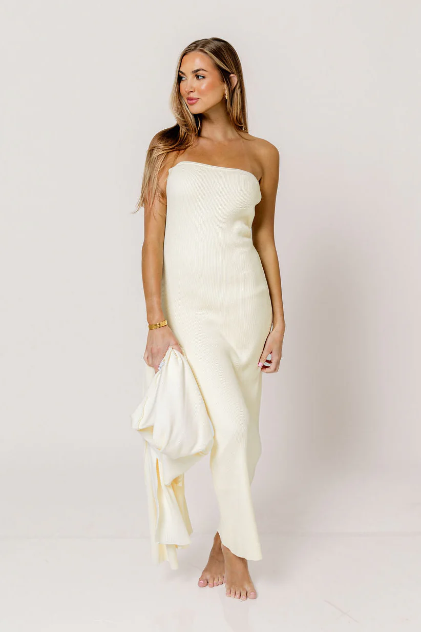 Lina Two Piece Dress Set in Ivory - Bump Friendly - Image 2
