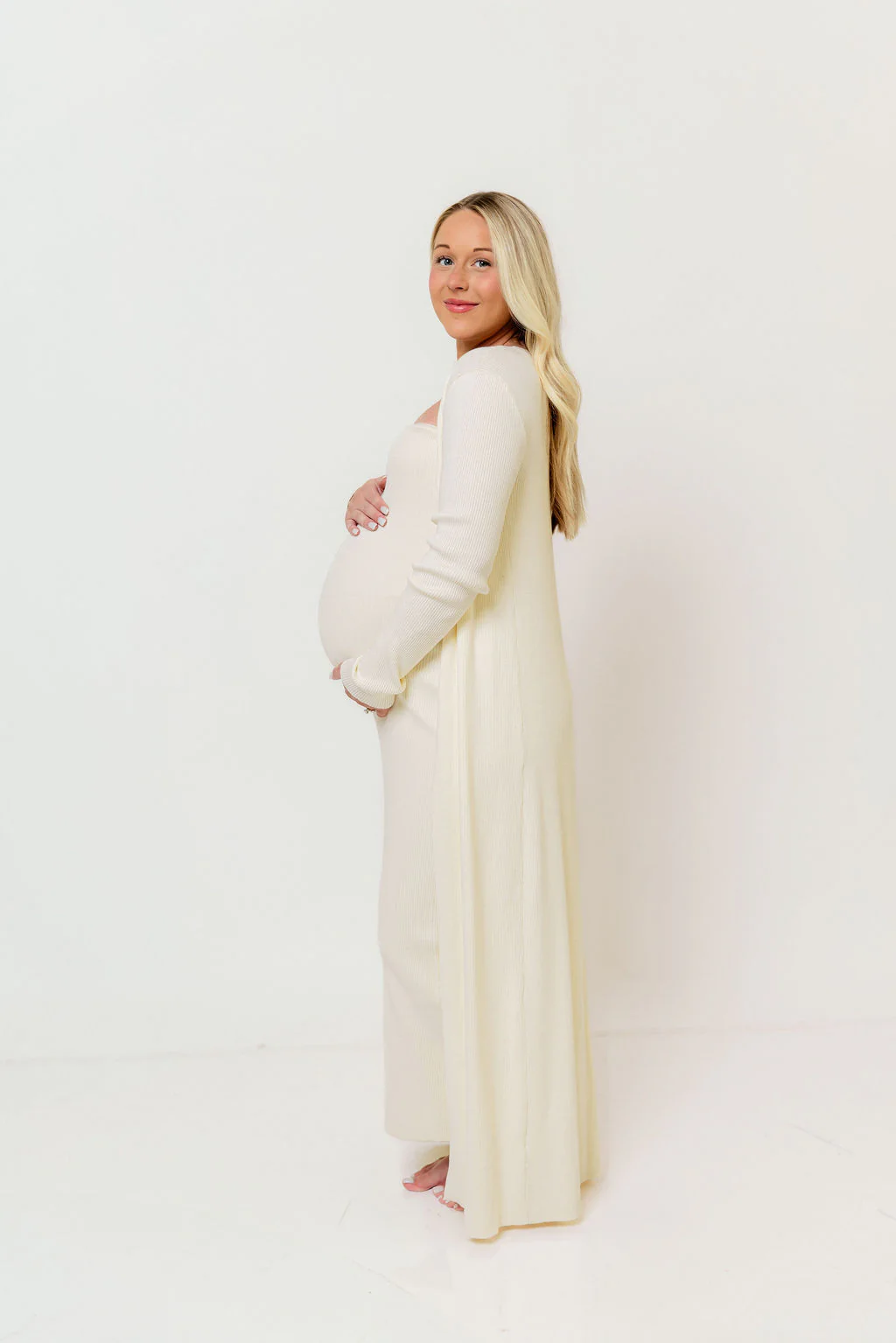 Lina Two Piece Dress Set in Ivory - Bump Friendly - Image 22