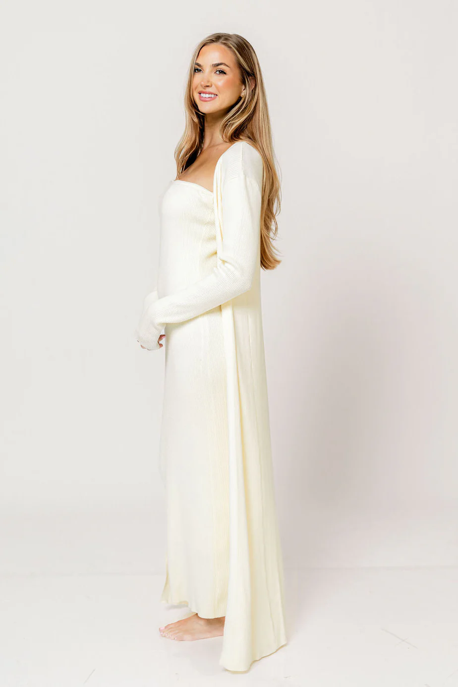 Lina Two Piece Dress Set in Ivory - Bump Friendly - Image 3