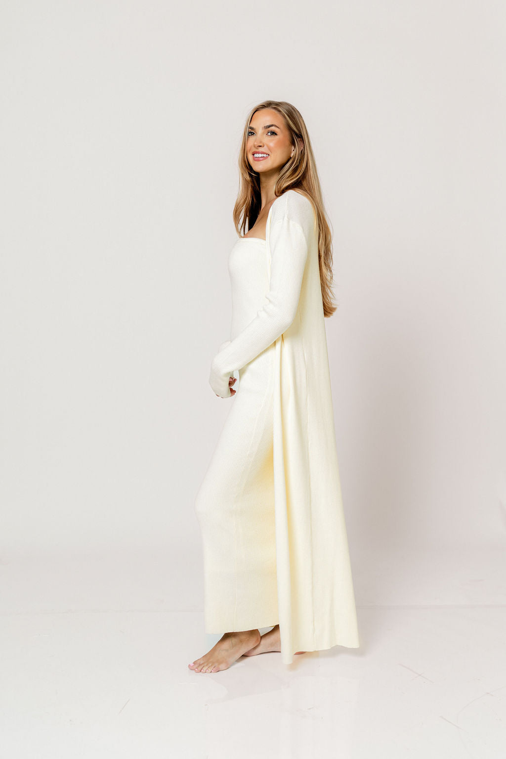 Lina Two Piece Dress Set in Ivory - Bump Friendly - Image 5