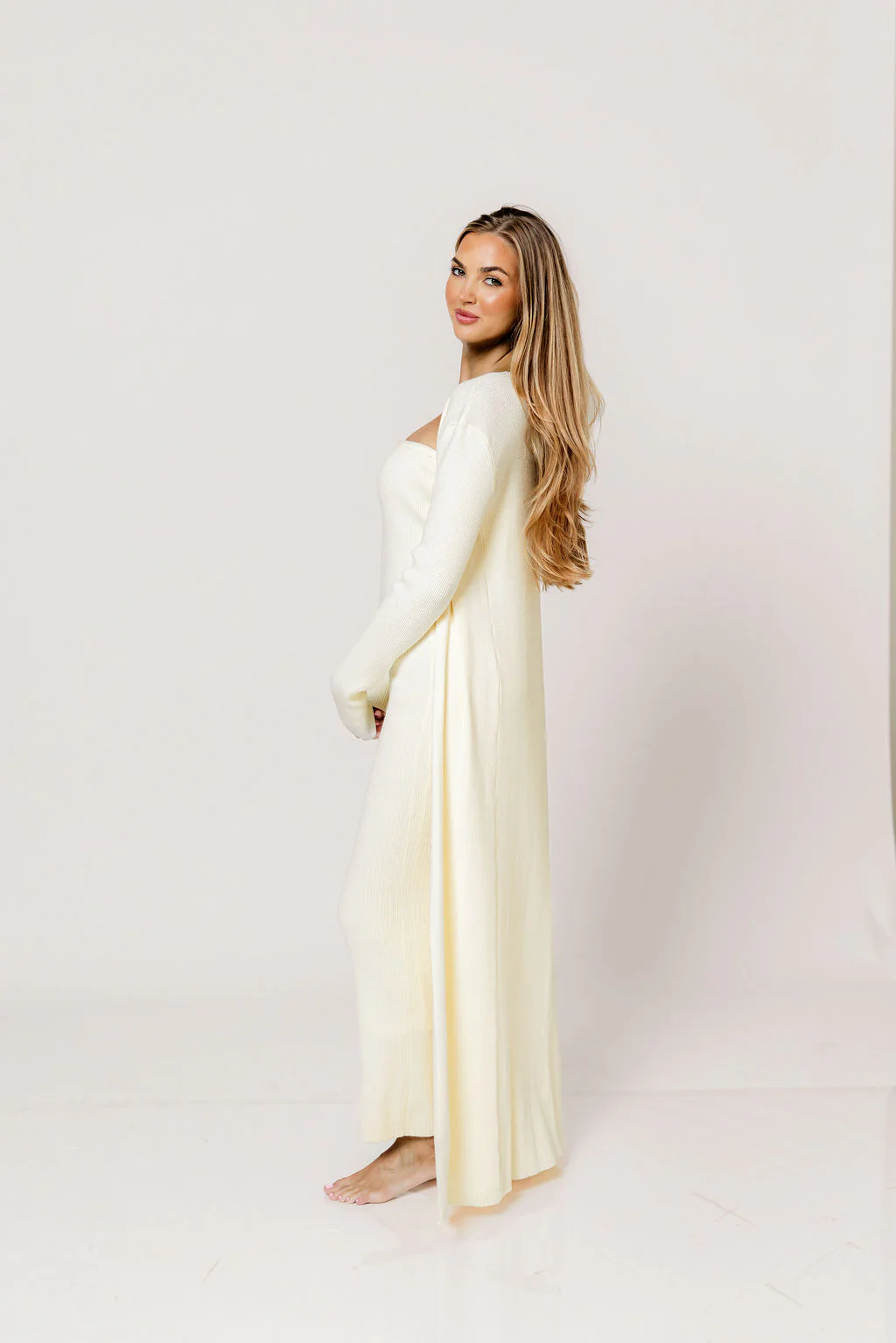 Lina Two Piece Dress Set in Ivory - Bump Friendly - Image 6