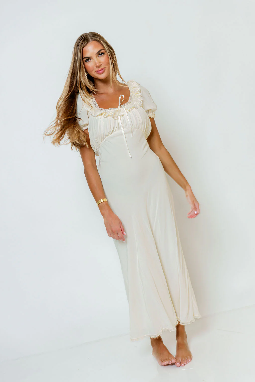 Little House Midi Dress in Cream - Image 10