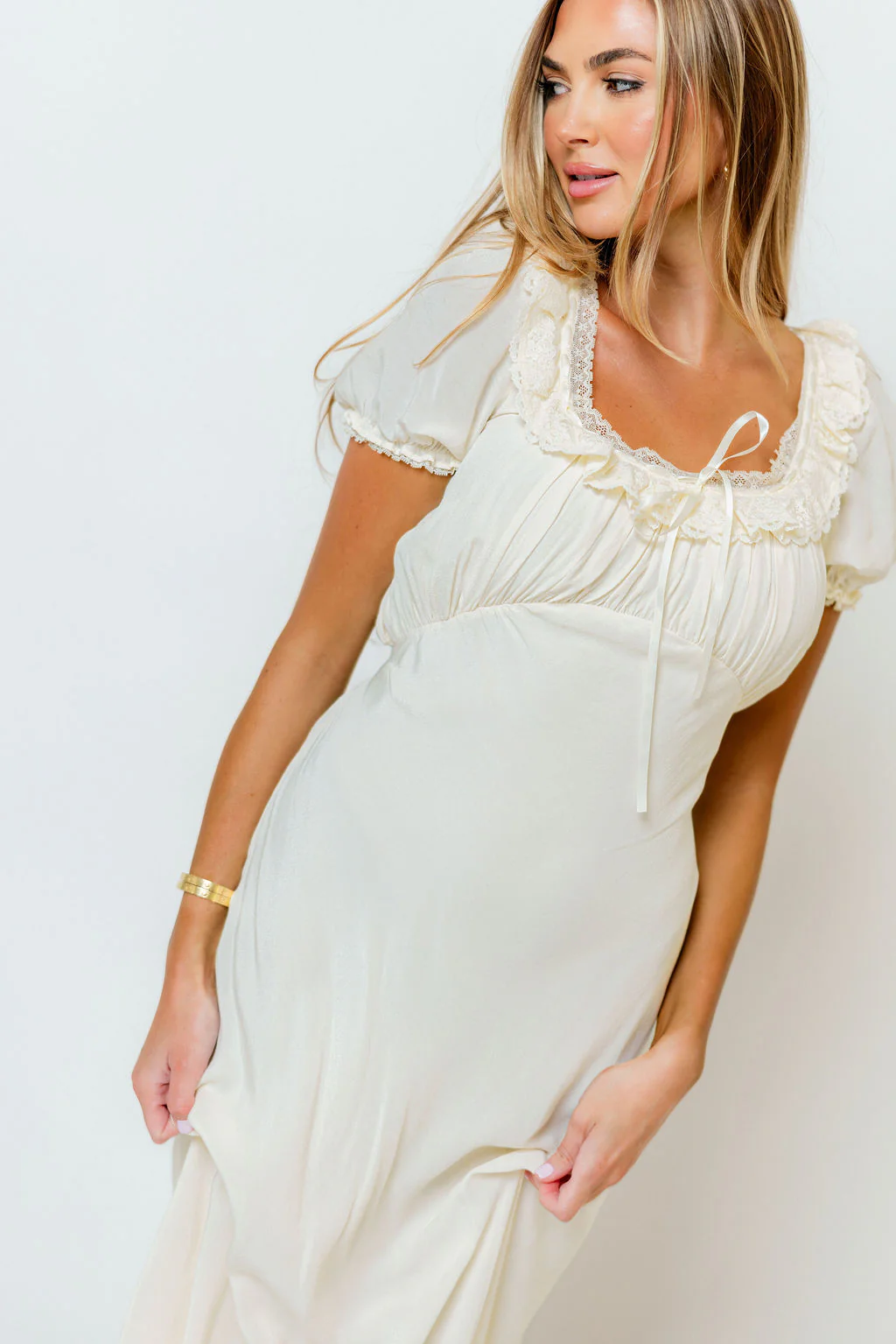 Little House Midi Dress in Cream - Image 11