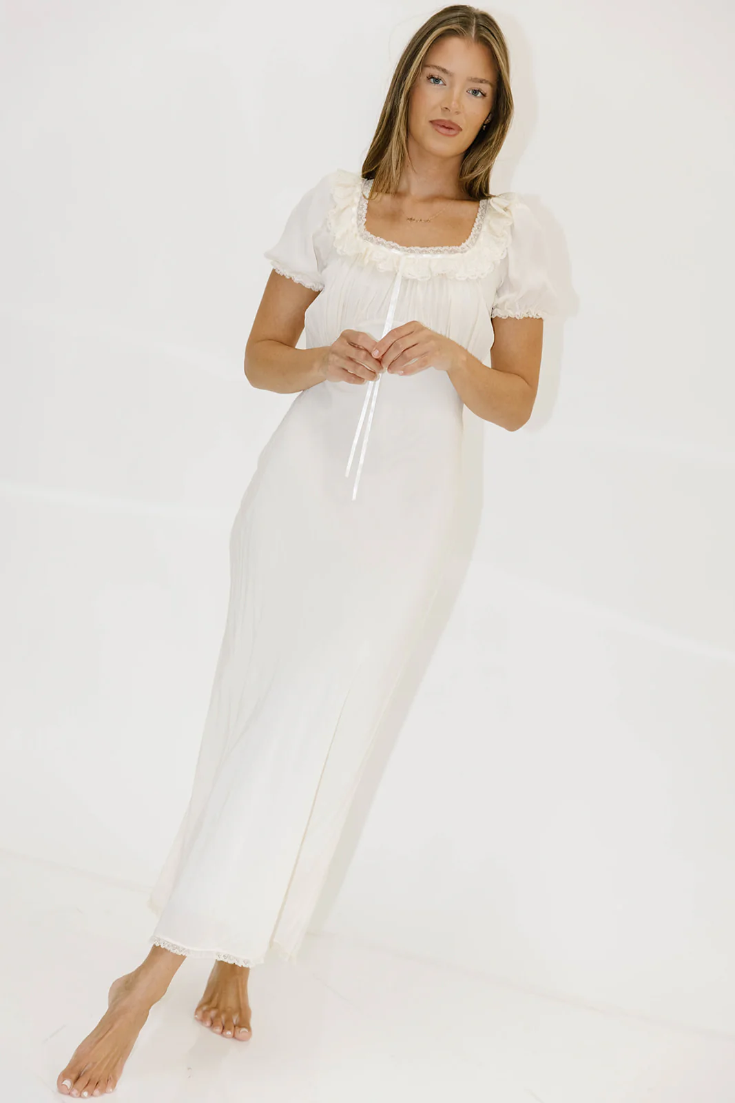 Little House Midi Dress in Cream - Image 3
