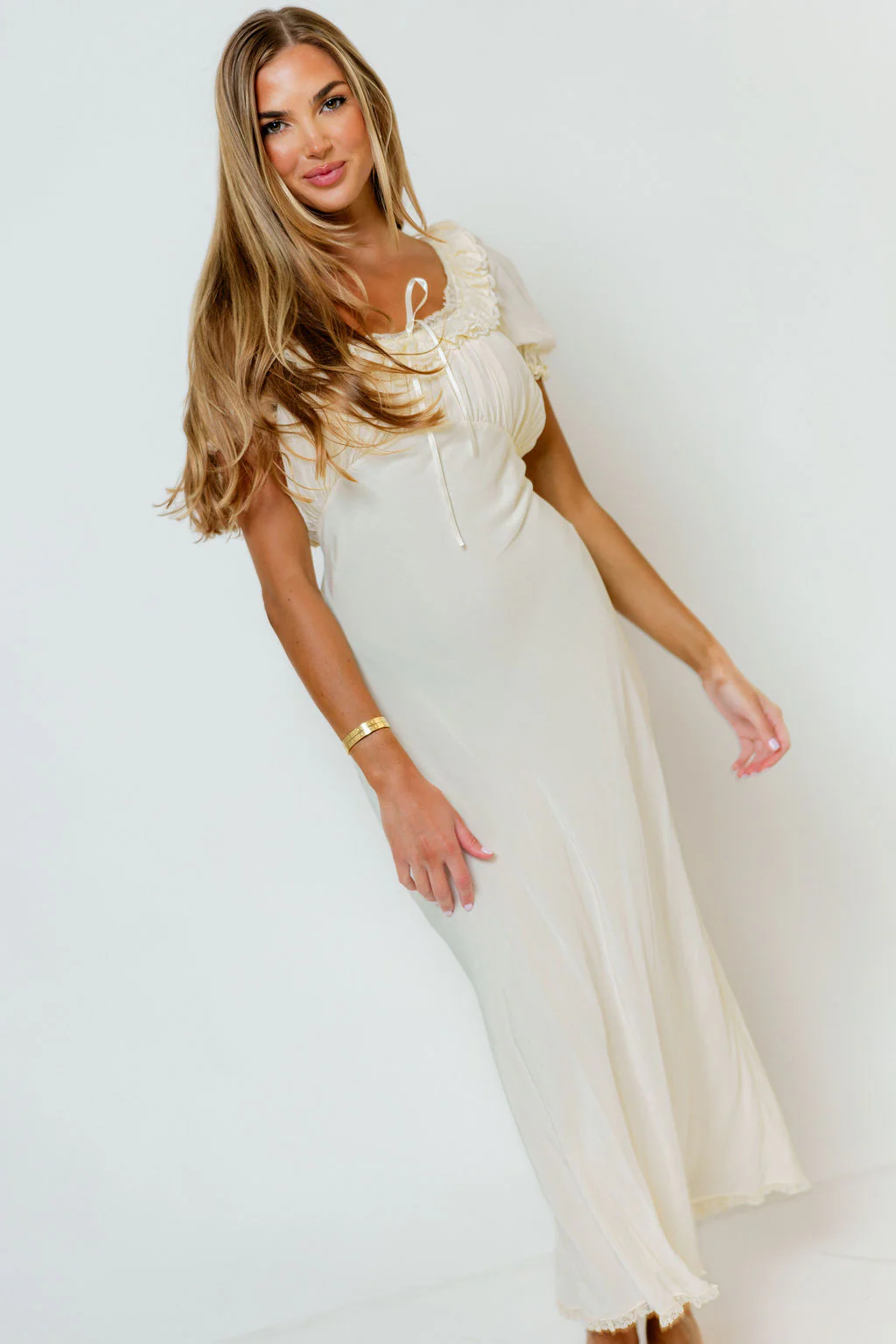 Little House Midi Dress in Cream - Image 4