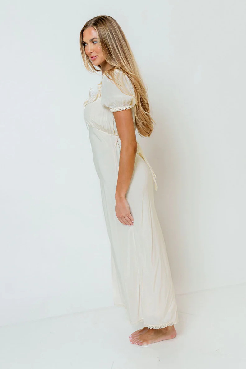 Little House Midi Dress in Cream - Image 9