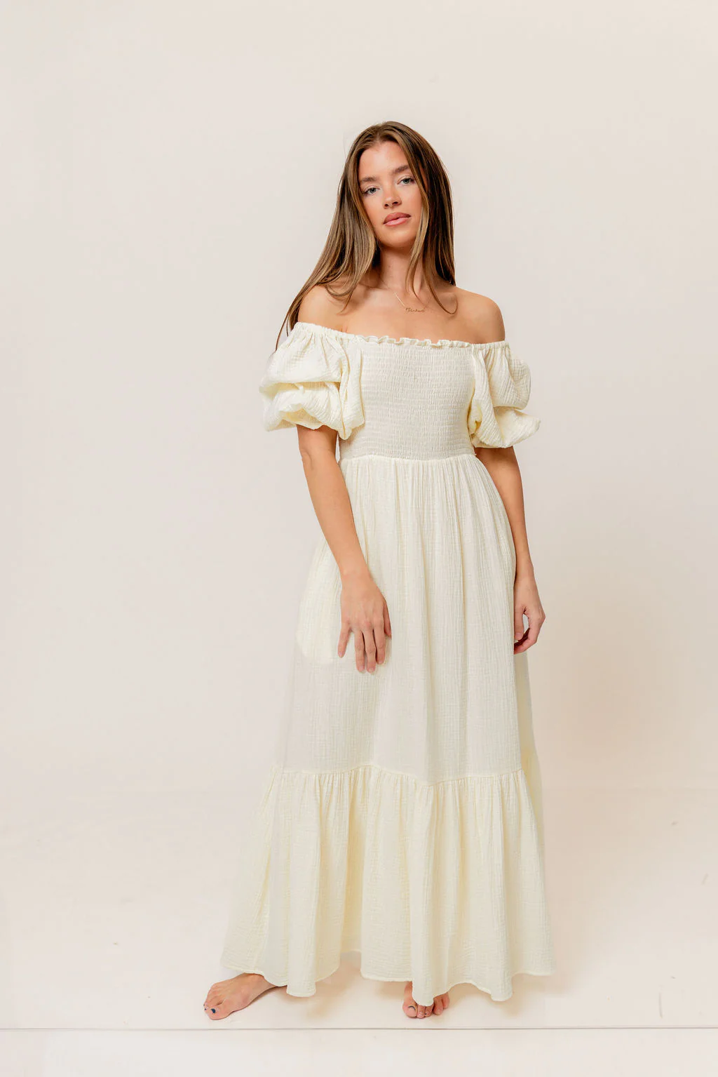 Modest Liv 100% Cotton Maxi Dress in Cream - Bump Friendly - Image 11