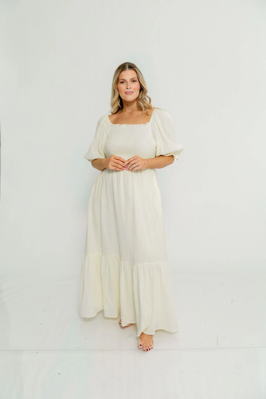 Modest Liv 100% Cotton Maxi Dress in Cream - Bump Friendly - Image 21