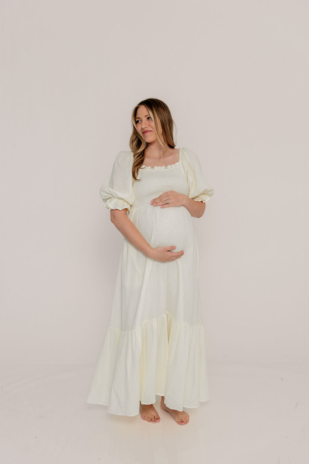 Modest Liv 100% Cotton Maxi Dress in Cream - Bump Friendly - Image 23