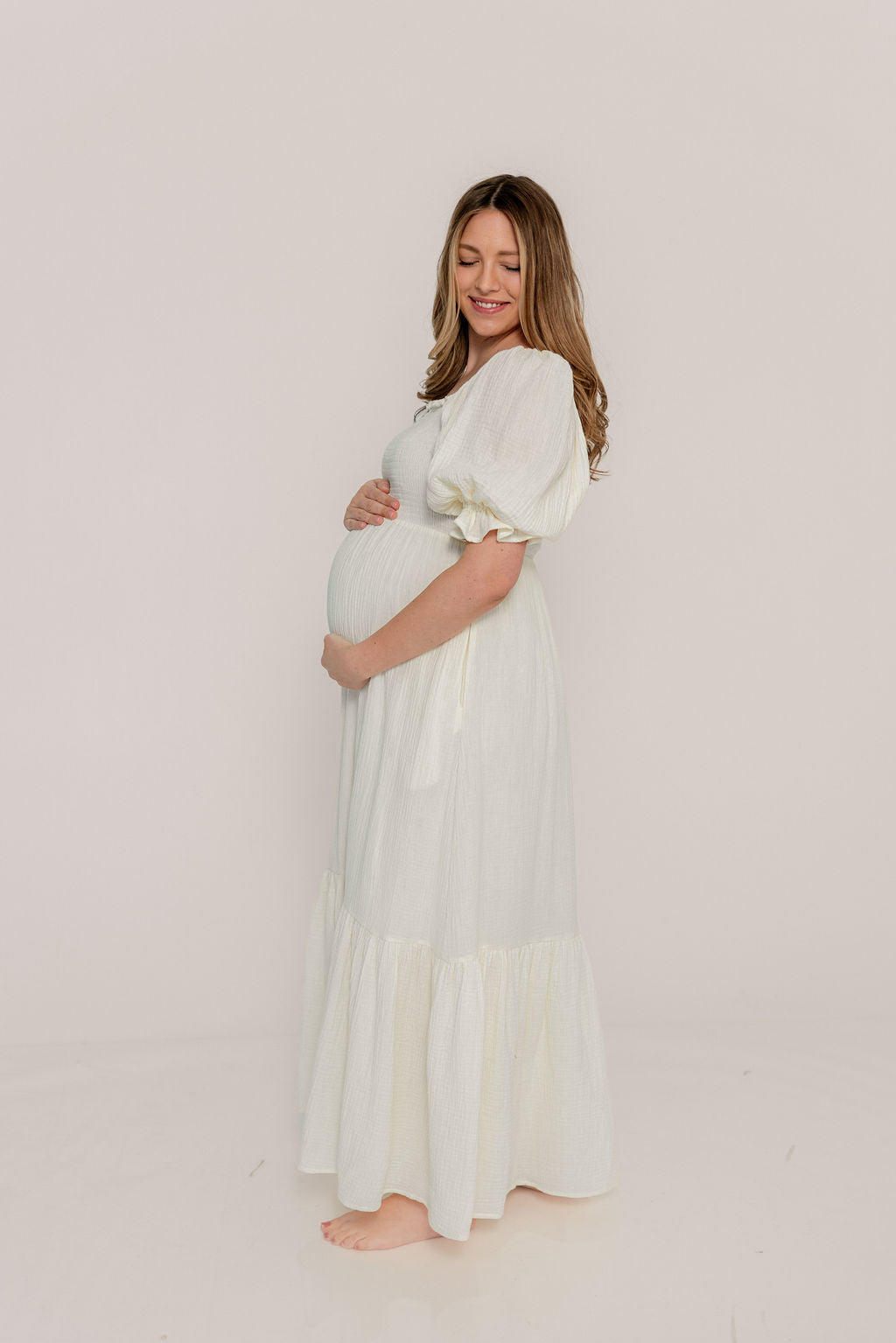 Modest Liv 100% Cotton Maxi Dress in Cream - Bump Friendly - Image 24