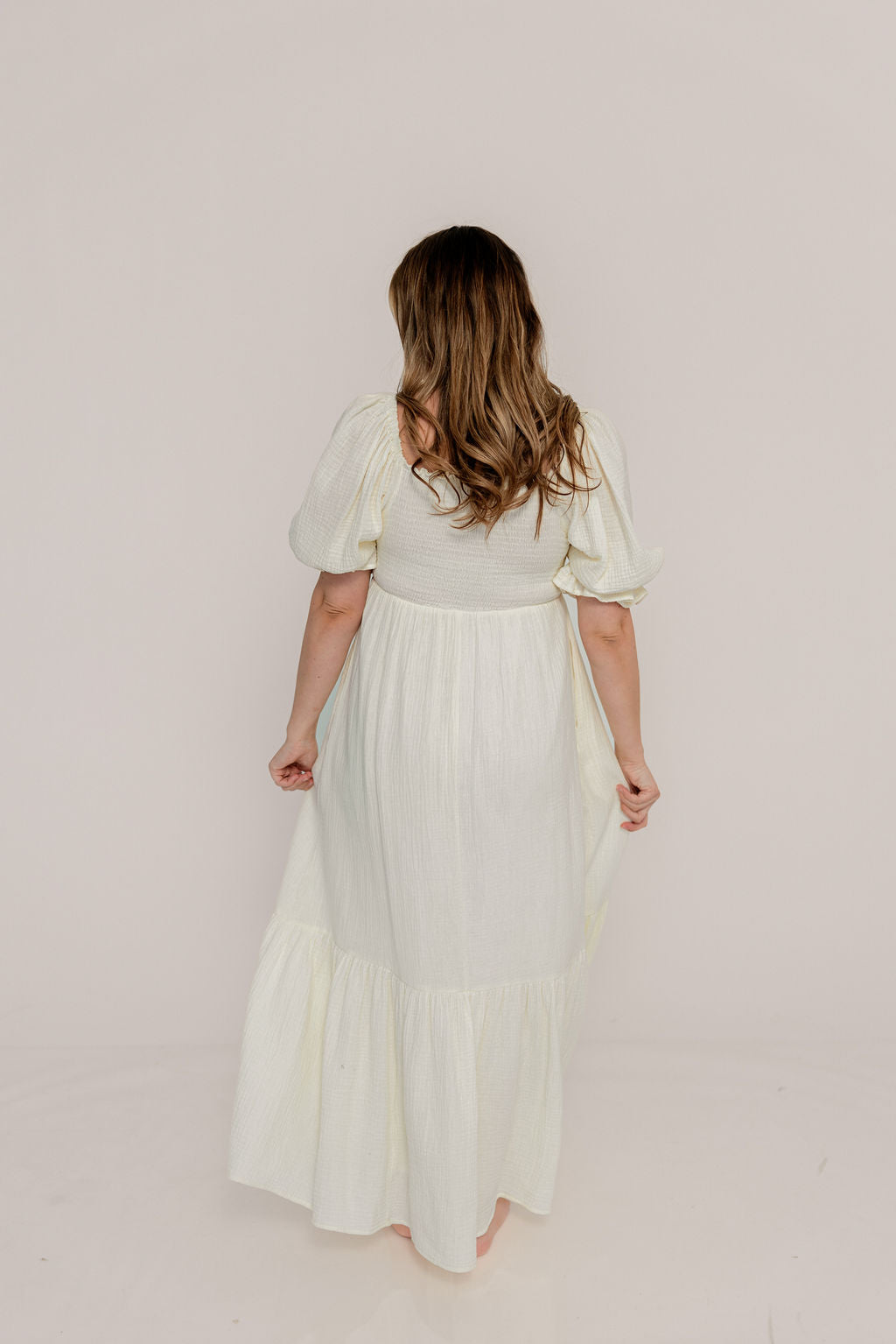 Modest Liv 100% Cotton Maxi Dress in Cream - Bump Friendly - Image 25