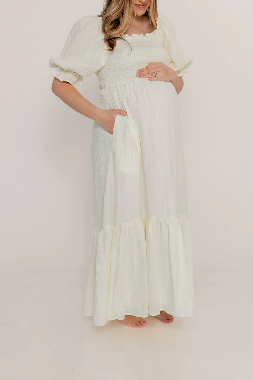 Modest Liv 100% Cotton Maxi Dress in Cream - Bump Friendly - Image 26