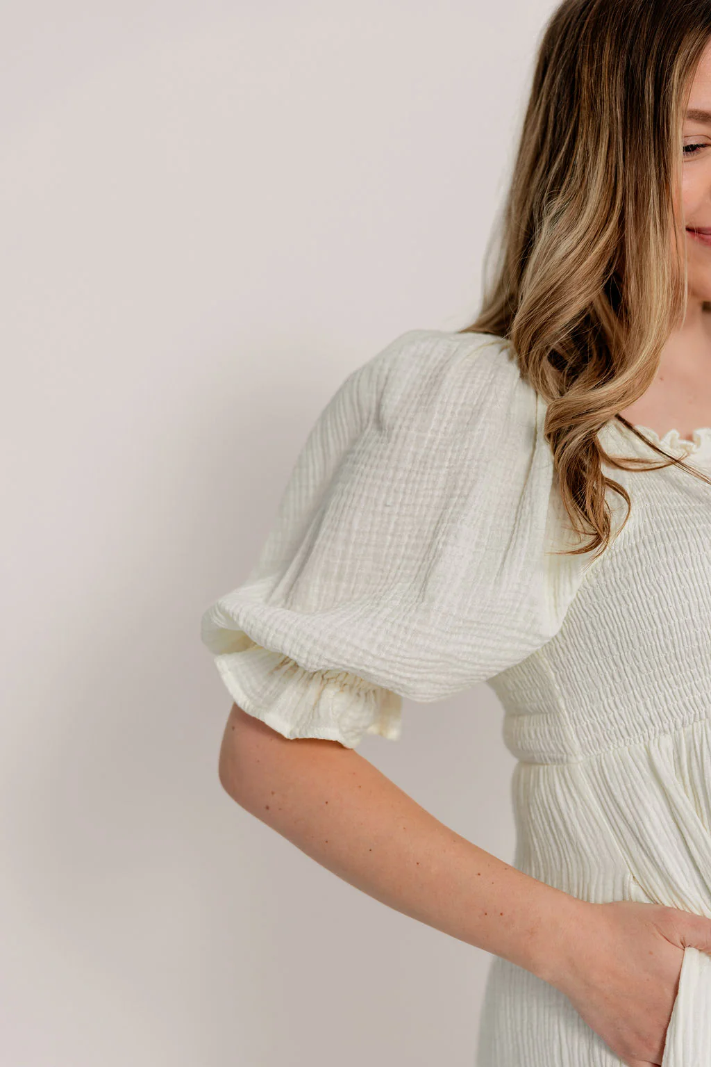 Modest Liv 100% Cotton Maxi Dress in Cream - Bump Friendly - Image 28