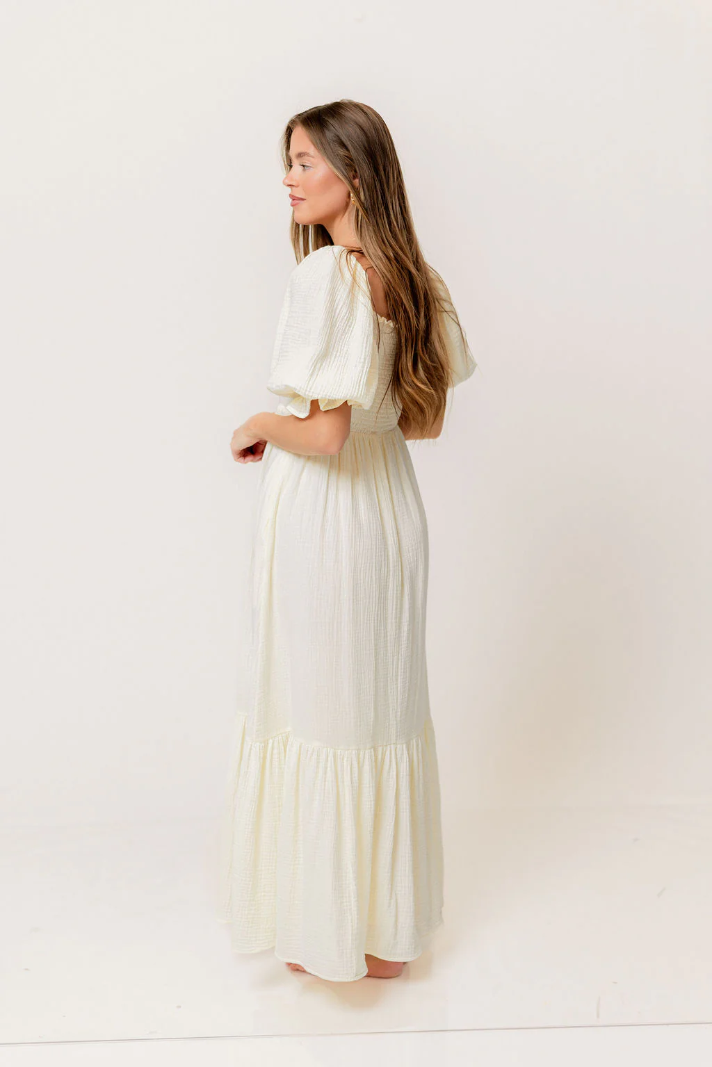 Modest Liv 100% Cotton Maxi Dress in Cream - Bump Friendly - Image 5