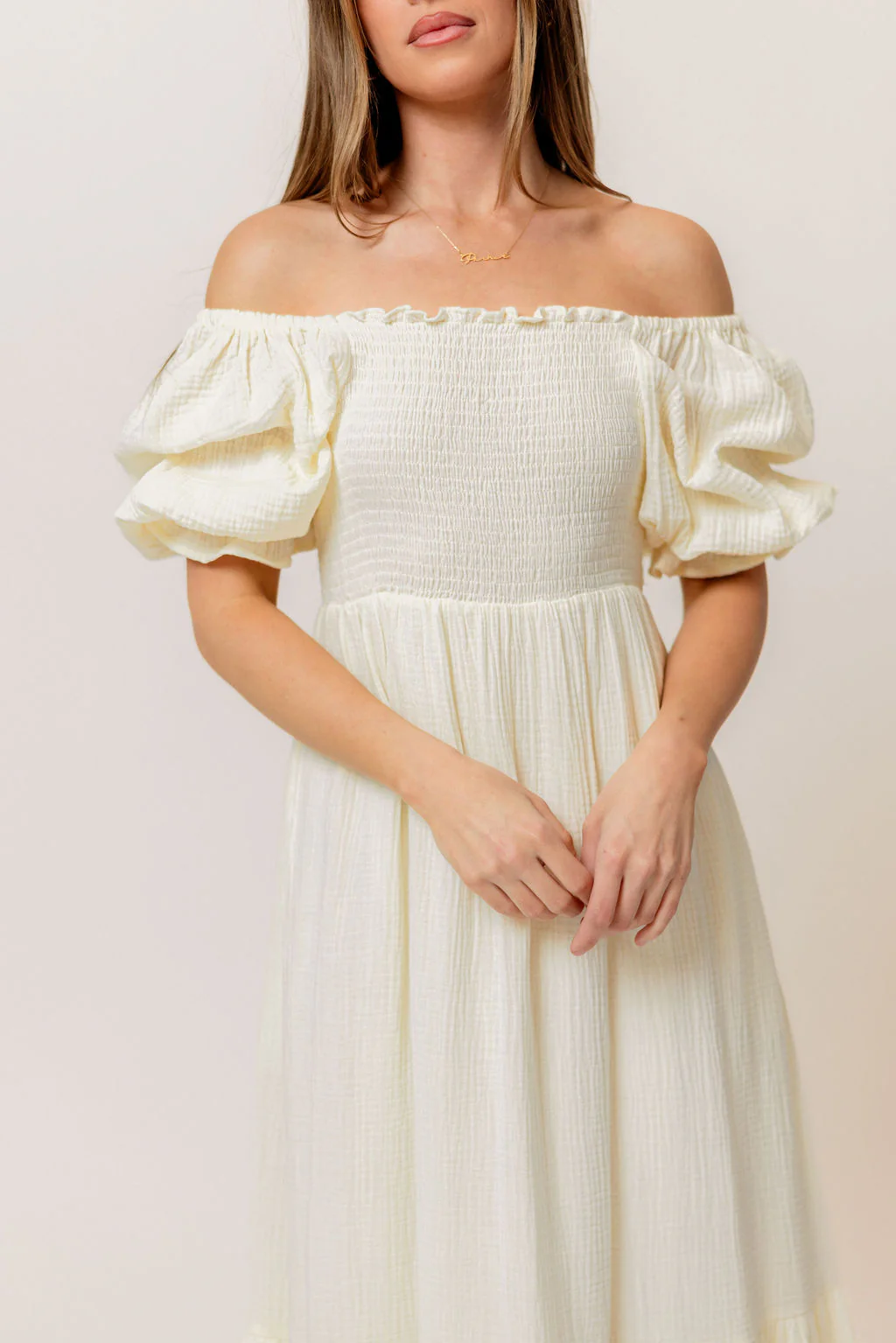 Modest Liv 100% Cotton Maxi Dress in Cream - Bump Friendly - Image 8