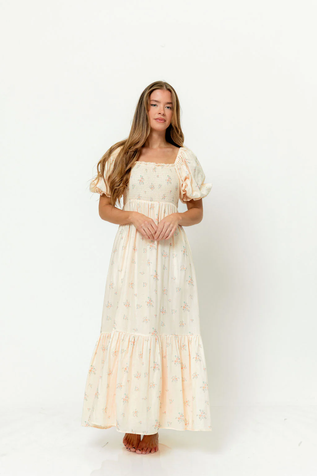 Livvy 100% Cotton Dress in Peach - Image 2