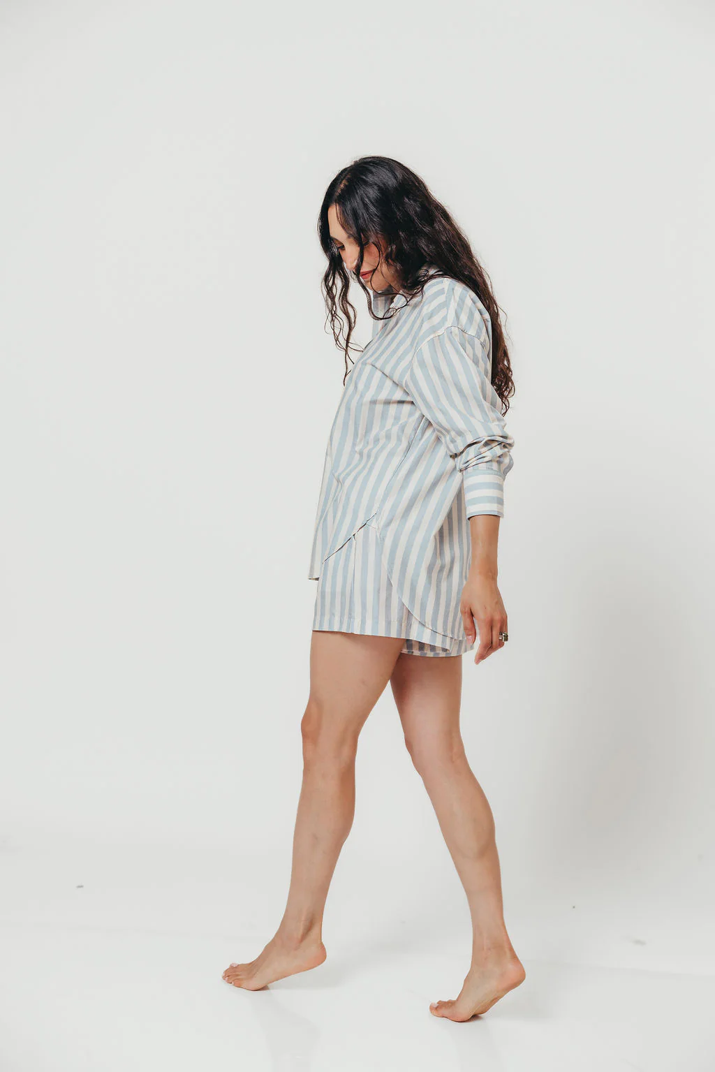 Sharon Striped Shirt in Dusty Blue - Image 7