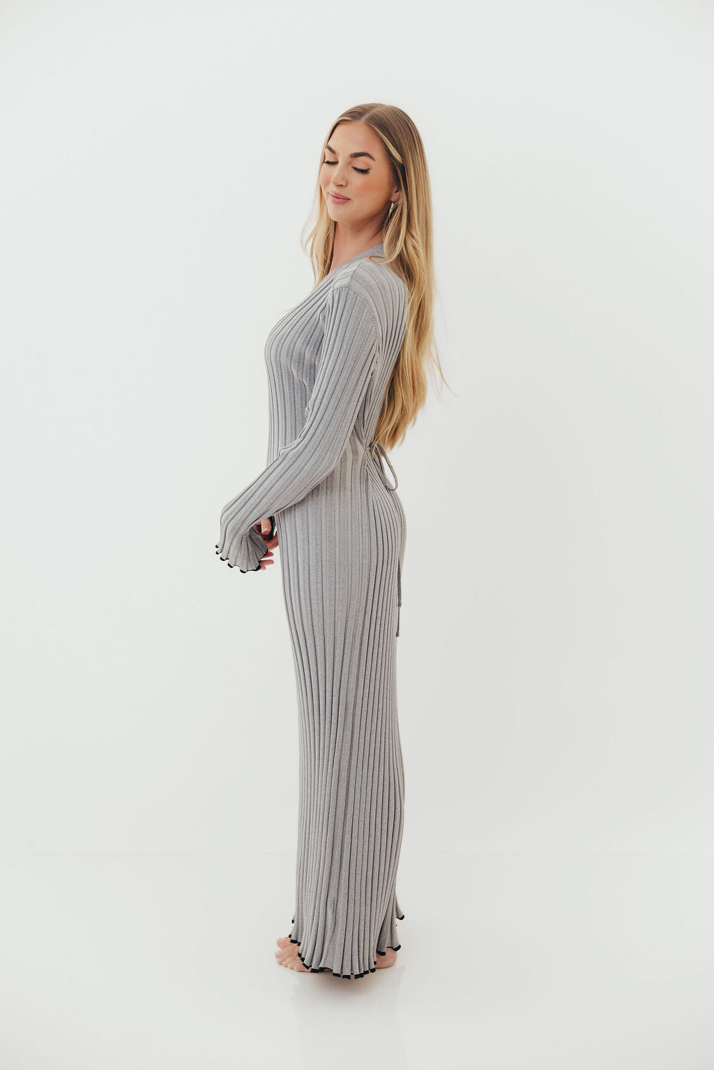 Bentley Dress Heather Gray Black Trim - Image 9
