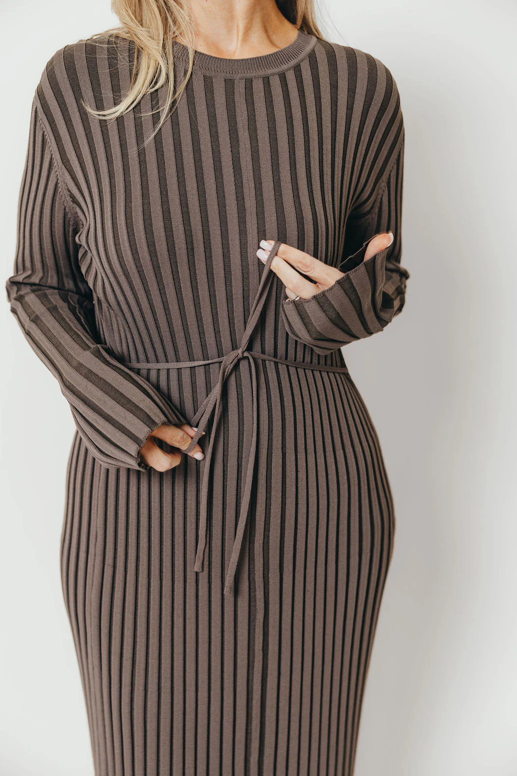 Colette Premium Long Sleeved Ribbed Knit Maxi Dress in Slate - Bump Friendly *Final Sale* - Image 16