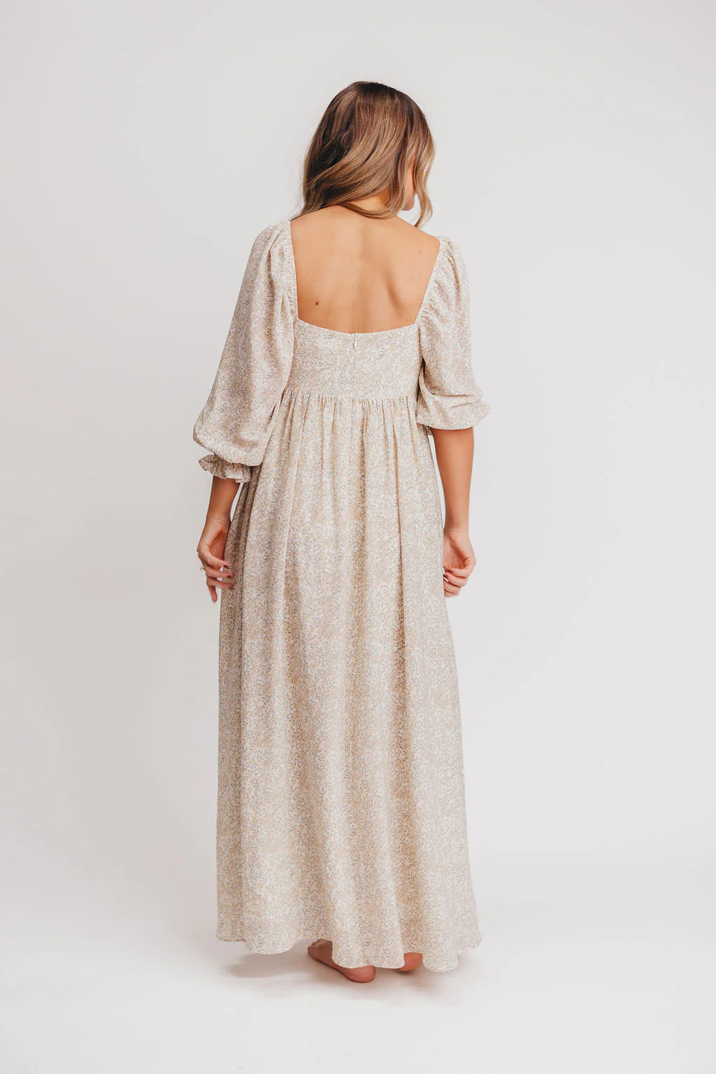Mona 'Love Story' Maxi Dress in Beige - Bump Friendly and Inclusive Sizing - Image 10