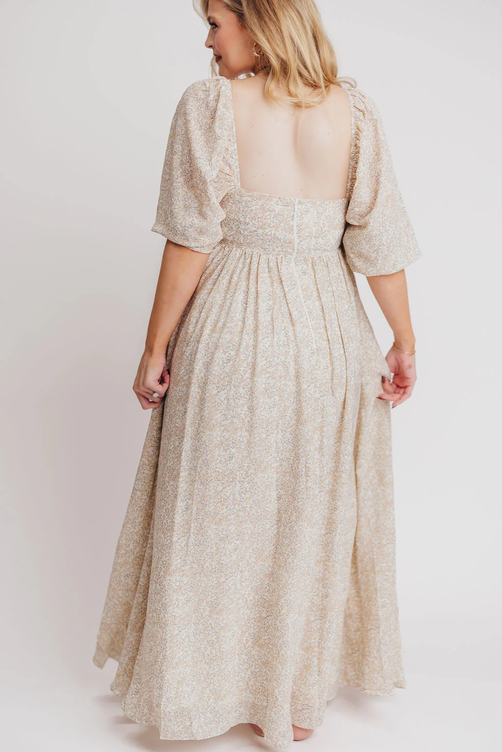 Mona 'Love Story' Maxi Dress in Beige - Bump Friendly and Inclusive Sizing - Image 15