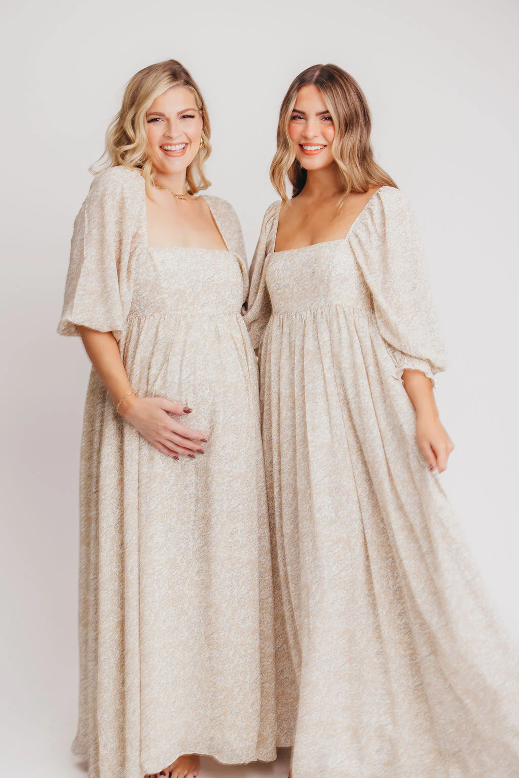 Mona 'Love Story' Maxi Dress in Beige - Bump Friendly and Inclusive Sizing - Image 16