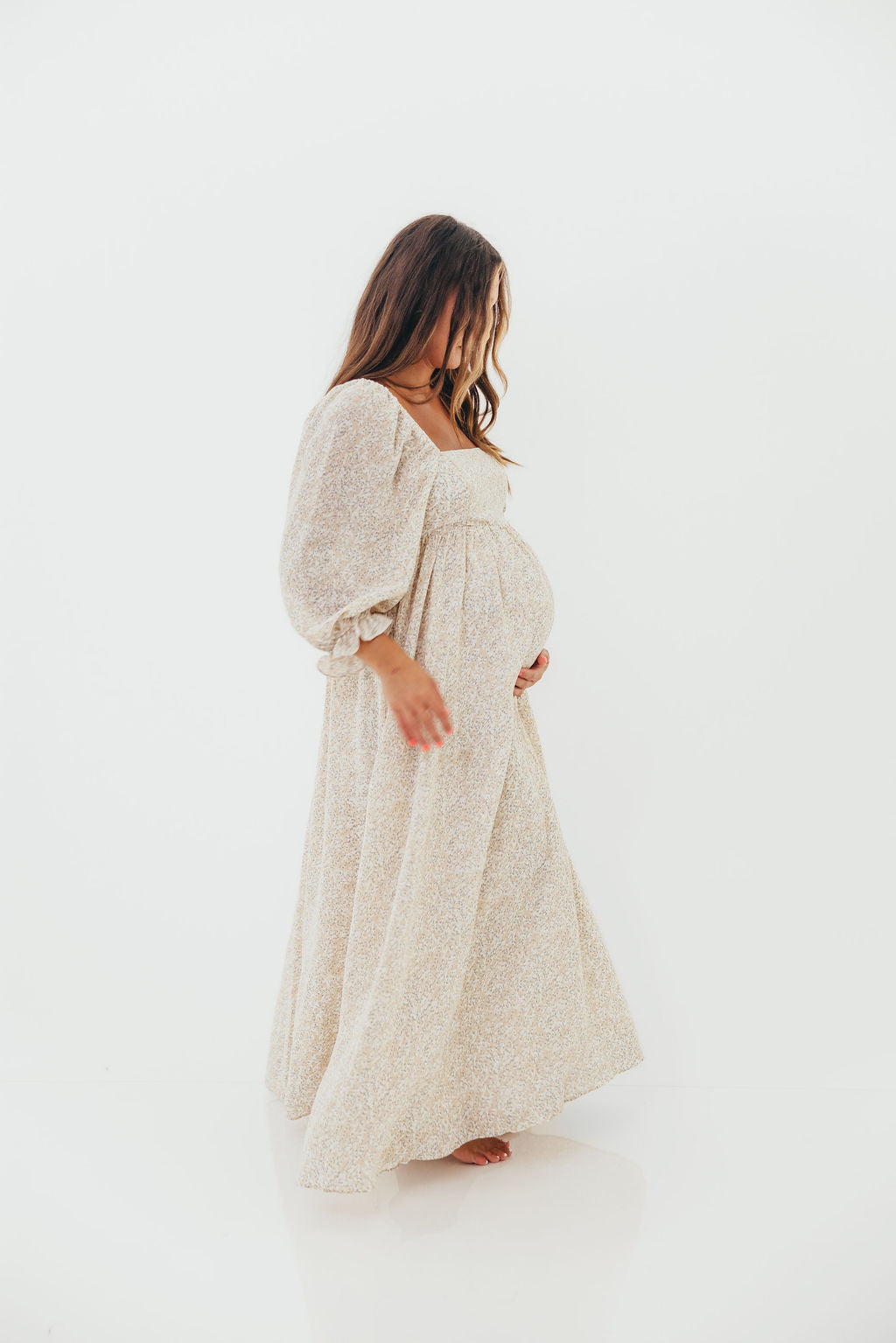 Mona 'Love Story' Maxi Dress in Beige - Bump Friendly and Inclusive Sizing - Image 19
