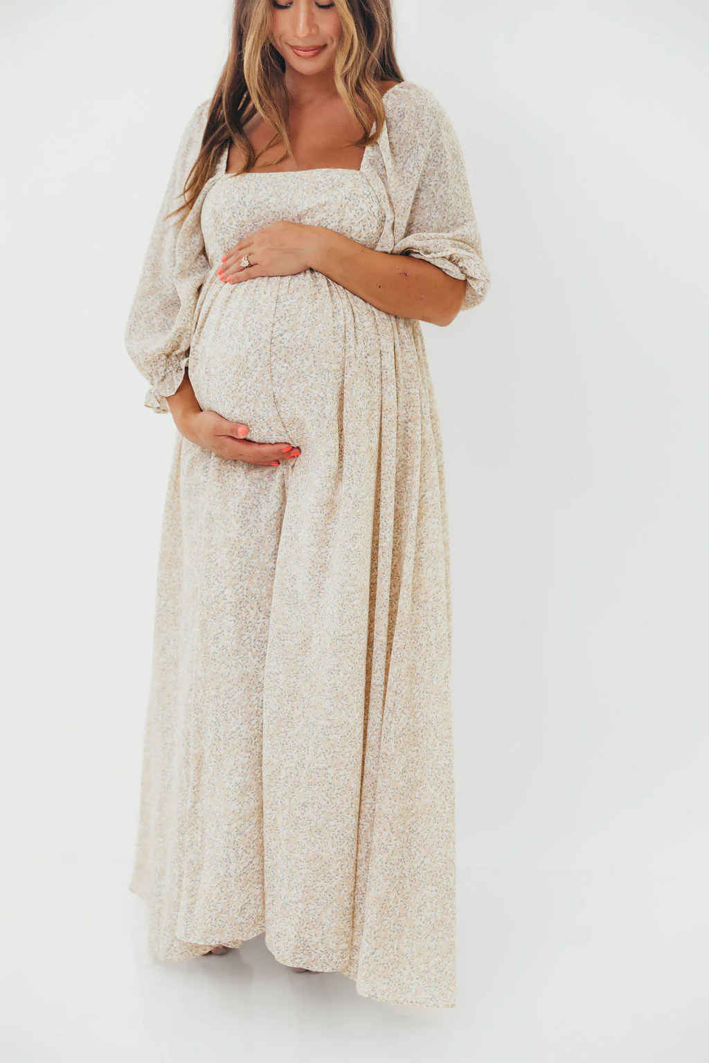 Mona 'Love Story' Maxi Dress in Beige - Bump Friendly and Inclusive Sizing - Image 20