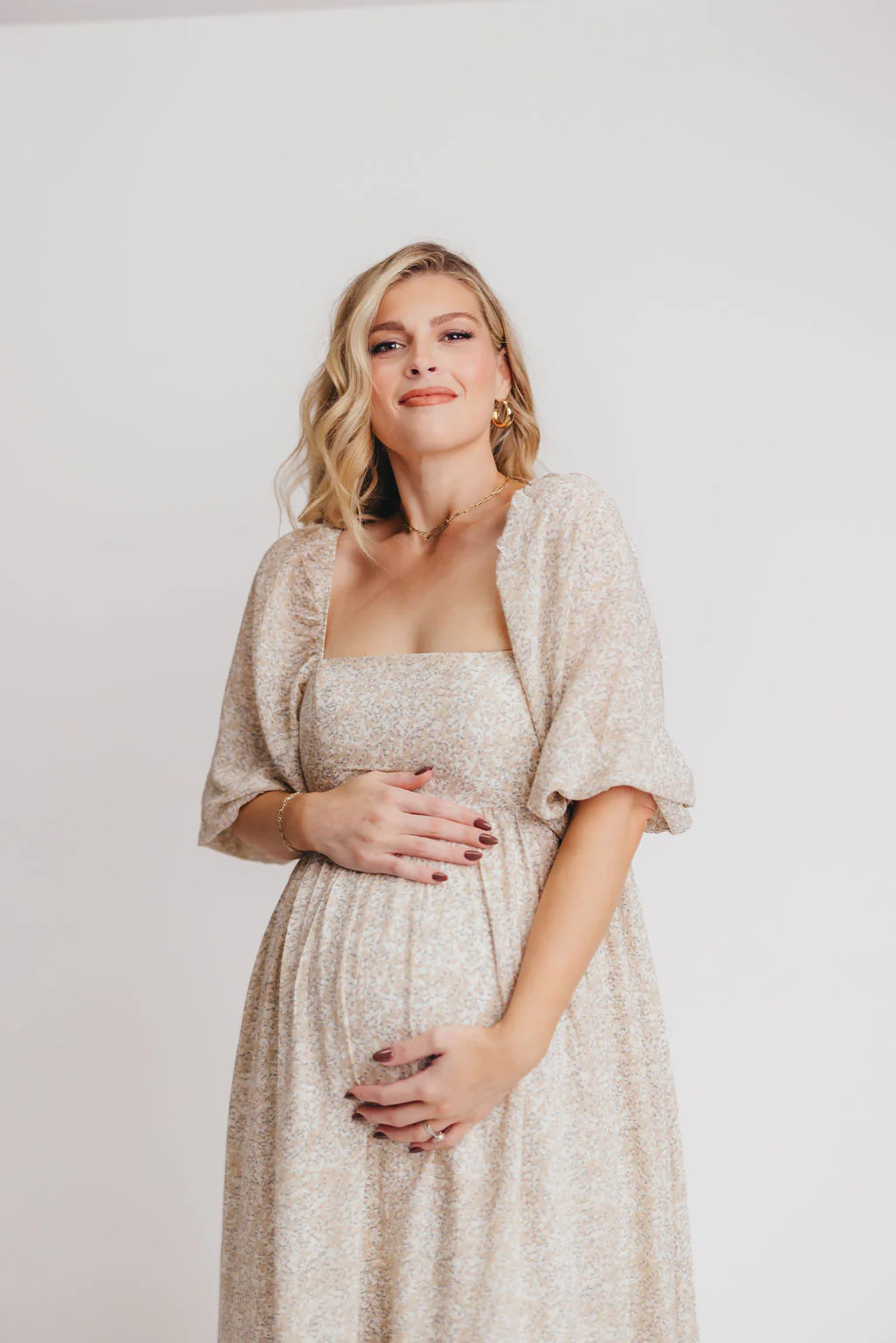 Mona 'Love Story' Maxi Dress in Beige - Bump Friendly and Inclusive Sizing - Image 22