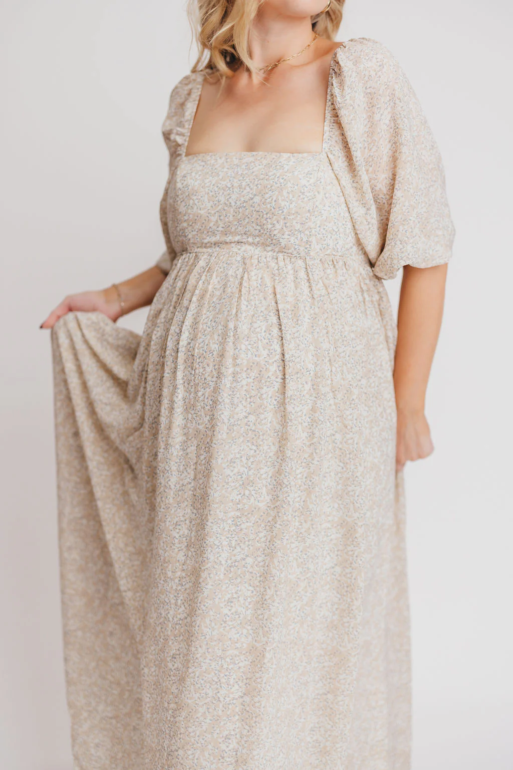 Mona 'Love Story' Maxi Dress in Beige - Bump Friendly and Inclusive Sizing - Image 23